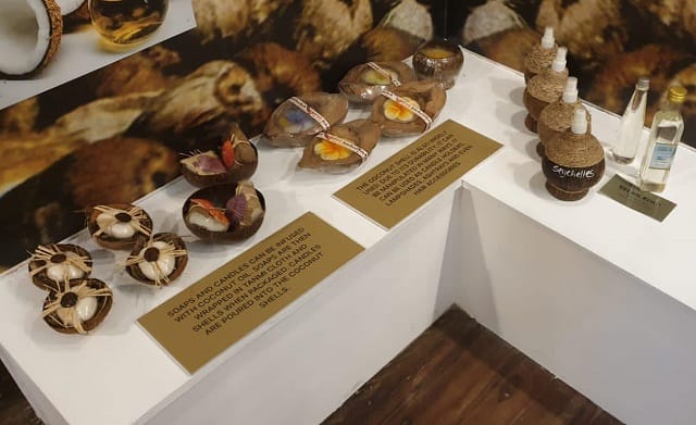 The various products that are made from coconut. (Seychelles Nation) Photo License: CC-BY