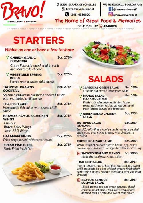 Menu for bravo discount
