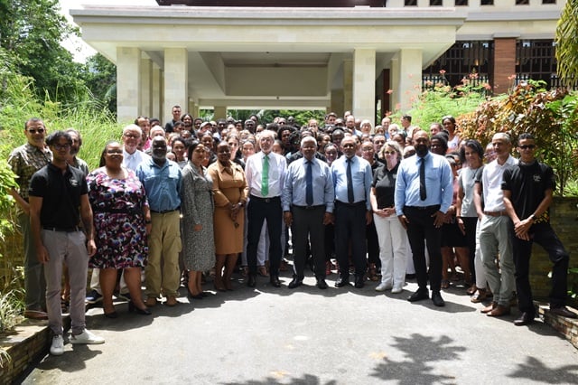 Participants of the symposium to mark 40 years since the Vallee de Mai's inscription as a UNESCO World Heritage site. (Seychelles Nation) Photo License: CC-BY